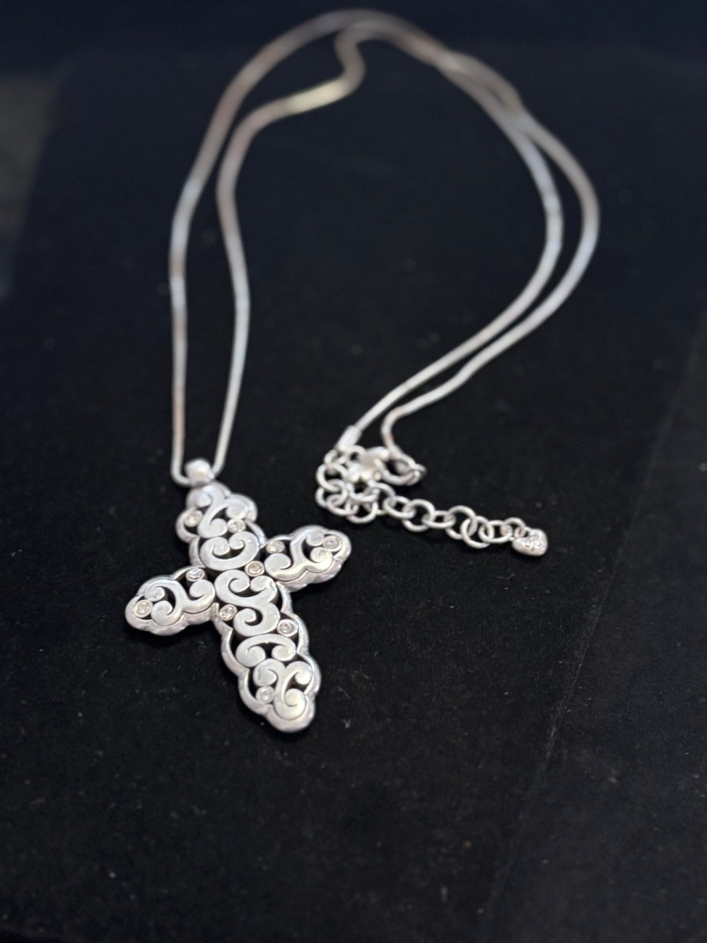 Brighton Ornate Cross Pendant Necklace on long chain